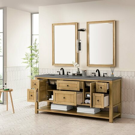 James Martin Vanities Breckenridge 72in Double Vanity, Light Natural Oak w/ 3 CM Grey Expo Top 330-V72-LNO-3GEX